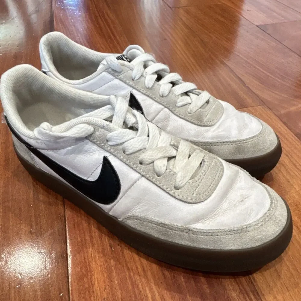 Nike Kids Dunk White Black Gray Colorblock Low Top Leather Sneakers Sz 3.5Y